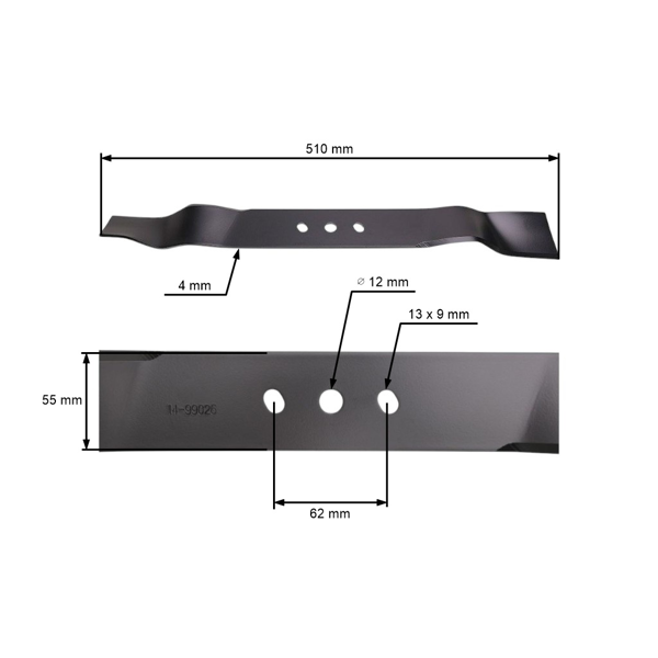 Mulčovací nôž 51 cm (20") pre motorové kosačky Hortmasz Dym Hortus Leroy Merlin Victus Nac