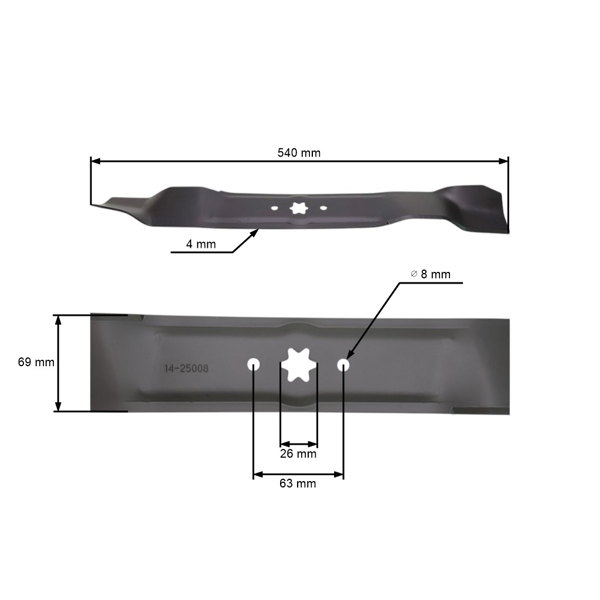 Mulčovací nôž 54 cm (21") pre záhradné traktory MTD Oleo-Mac Bolens Gutbrod Yardman Efco Columbia Wolf (OEM 742-0616 942-0616 742-0416)