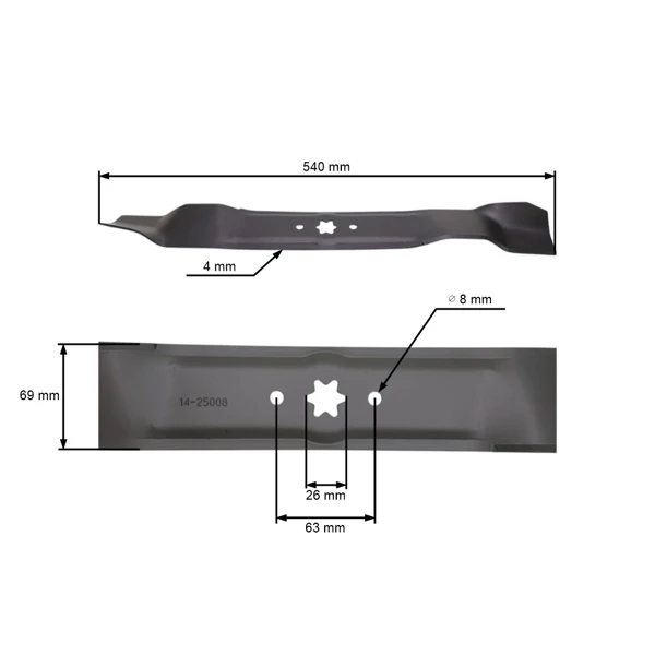 Mulčovací nôž 54 cm (21") pre záhradné traktory MTD Oleo-Mac Bolens Gutbrod Yardman Efco Columbia Wolf (OEM 742-0616)