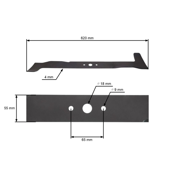 Mulčovací nôž 62 cm (24") ľavý pre záhradné traktory Castelgarden Alpina Stiga Gartenland Honda Viking Iseki (OEM 6151 702 0111 CG82004349H0 1136-1032-01 82004349/0)