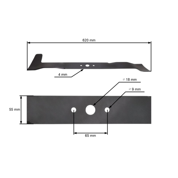 Mulčovací nôž 62 cm (24") pravý pre záhradné traktory Castelgarden Alpina Castel Garden Stiga Honda Viking Iseki (OEM 61517020116 1136103301 CG82004350H0 82004350/0 )