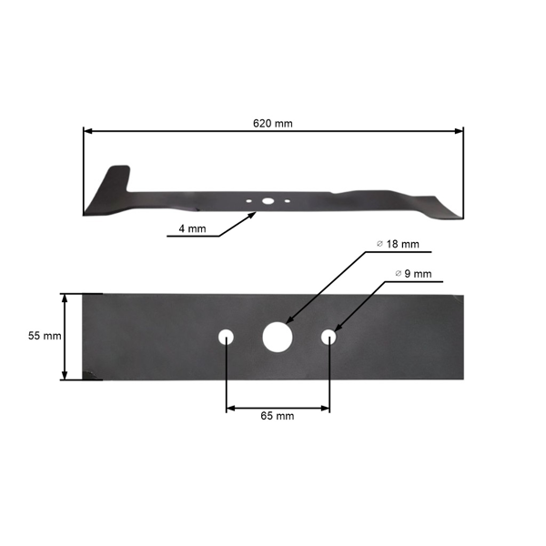 Mulčovací nôž 62 cm (24") pravý pre záhradné traktory Castelgarden Alpina Castel Garden Stiga Honda Viking Iseki (OEM 61517020116 1136103301 CG82004350H0 82004350/0 )