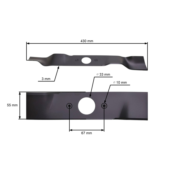 Mulčovací nôž pre motorové kosačky Hecht 543SW 543SWE 43 cm (26300357401)
