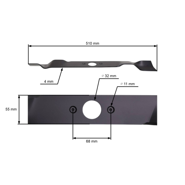 Mulčovací nôž pre motorové kosačky Hecht 553SW 5534SX 5534SWE 51 cm (26300248902)