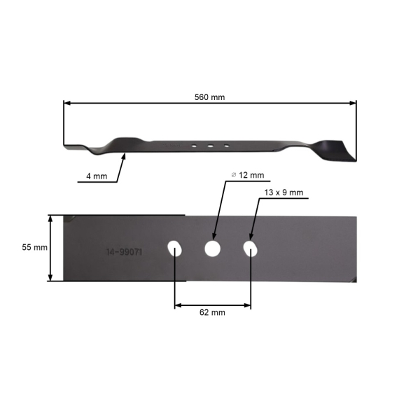 Mulčovací nôž pre motorové kosačky Hortmasz DYM 1569 1579 56 cm (263001171)