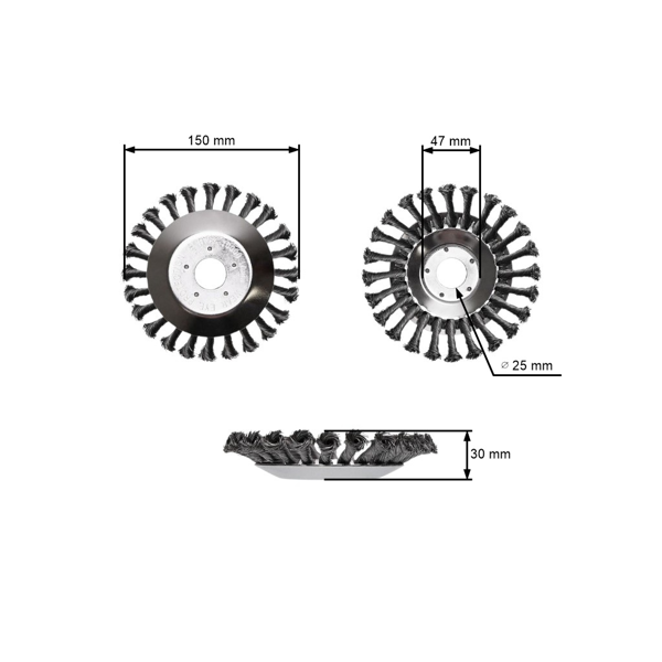 Oceľová kefa na burinu pre krovinorezy a motorové vyžínače