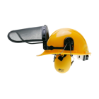 Ochranná prilba s chráničmi sluchu pre motorové píly krovinorezy a ďalšiu záhradnú techniku