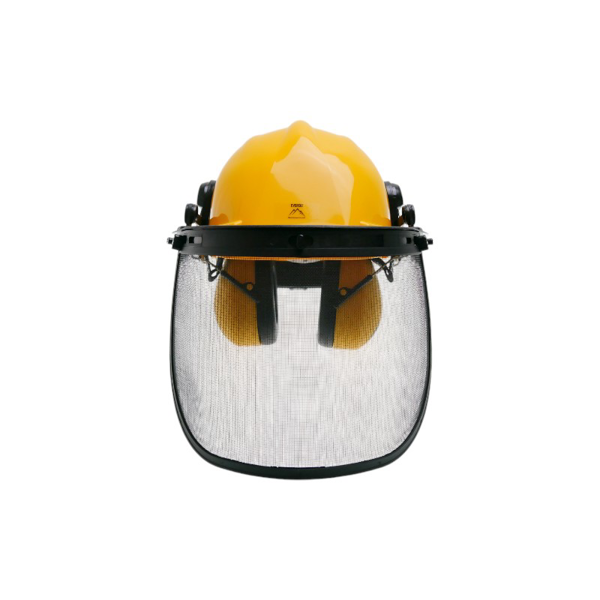 Ochranná prilba s chráničmi sluchu pre motorové píly krovinorezy a ďalšiu záhradnú techniku