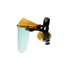 Ochranný polykarbonátový tvárový kryt s chráničmi sluchu pre motorové píly krovinorezy a ďalšiu záhradnú techniku