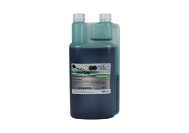 Olej Supermax 2T MIX 1,0 L zelený pre motorové píly krovinorezy a ďalšiu záhradnú techniku