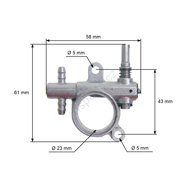 Olejové čerpadlo pre čínske motorové píly a píly z hobbymarketov s objemom motora 38 cm3