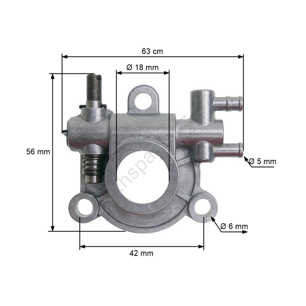 Olejové čerpadlo pre Čínske motorové píly a píly z hobbymarketov s obsahom motora 62 ccm