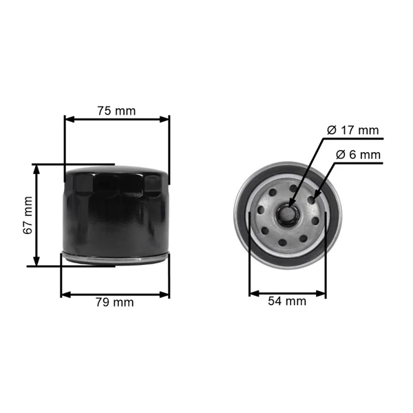 Olejový filter 58 mm x 64 mm pre motory Kohler Kawasaki John Deere MTD Yard Man (OEM 1205001 AM101207)