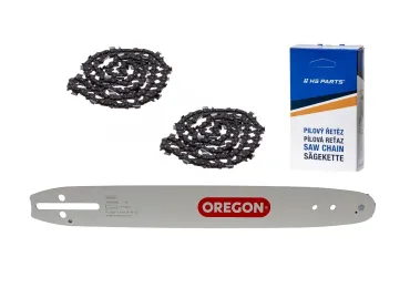 Oregon vodiaca lišta 140SDEA095 14" (35 cm) 3/8" .050" (1,3 mm) + 2 x HS PARTS pílová reťaz 52 článkov hranatý zub pre Husqvarna 36 41 136 137 141 236 240 T435 335XPT 333 334 Jonsered 2035 2115 2117 2138 CS2234 CS2236T Solo 614 630 633 636