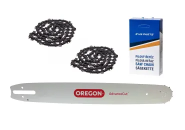 Oregon vodiaca lišta 183SFHD025 18" (45 cm) 3/8" .063" (1,6 mm) + 2 x HS PARTS pílová reťaz 66 článkov hranatý zub