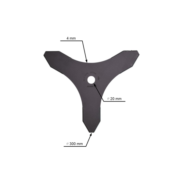 Oregon žací nôž 3 zubý rozmer 300 mm x 20 mm x 4 mm pre krovinorezy a motorové vyžínače