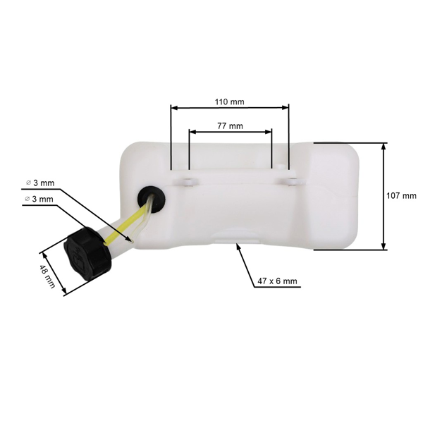 Palivová nádrž pre krovinorezy čínskeho a hobby trhu s objemom motora 43 cm3 52 cm3