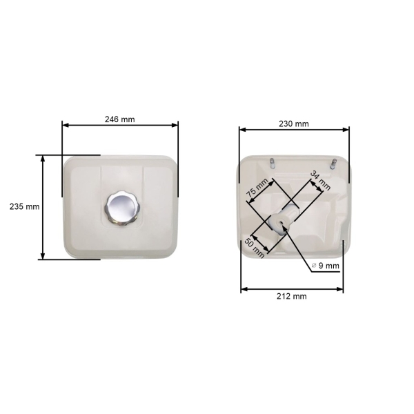 Palivová nádrž pre motory Honda GX240 GX270 (OEM 17510-ZE2-010ZA 17510ZE2020ZA)