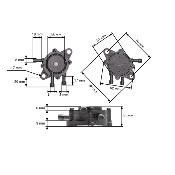 Palivové čerpadlo pre motory Briggs & Stratton (OEM 491922 691034 692313 808492 808656)