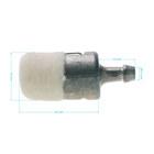 Palivový filter pre motorové píly krovinorezy a ďalšiu záhradnú techniku