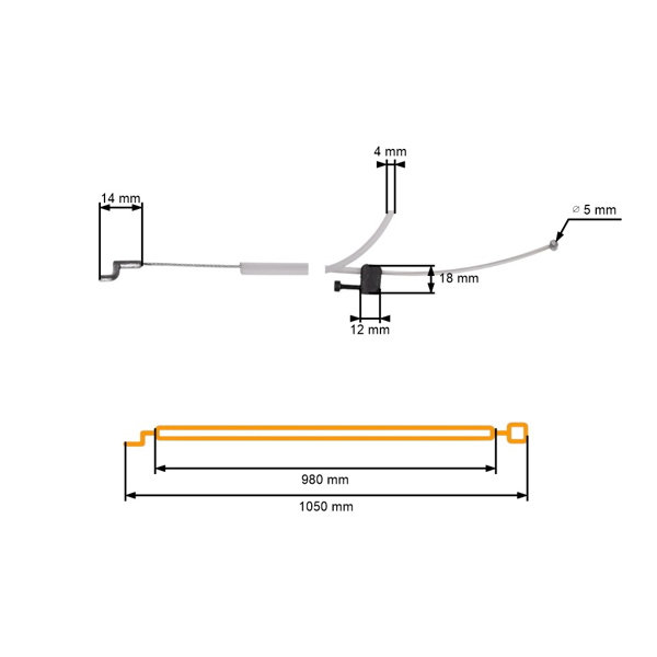 Plynové lanko pre Husqvarna 135R 241R 241R 241RJ 333R 335R 335RX 336FR Jonsered BC2235 BC2236 CC2235 GC2236 (OEM 537377801)