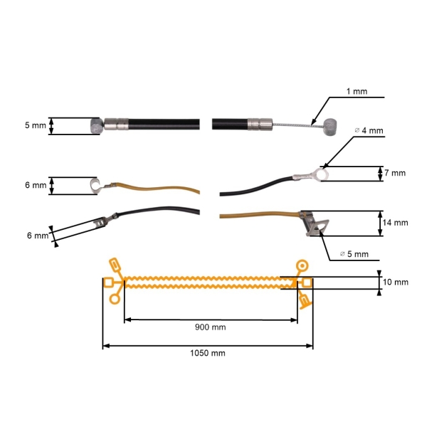 Plynové lanko pre krovinorezy Stihl FS240 FS260 (41471801110)