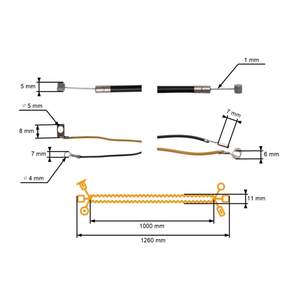 Plynové lanko pre krovinorezy Stihl FS360 FS410 FS460 (41471801100)