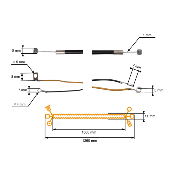 Plynové lanko pre krovinorezy Stihl FS360 FS410 FS460 (41471801100)