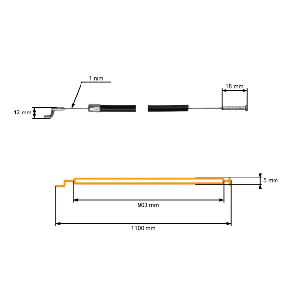 Plynové lanko pre Stihl FT250 FS120 FS120R FS200 FS200R FS250 FS250R HT250 (OEM 41281823203)