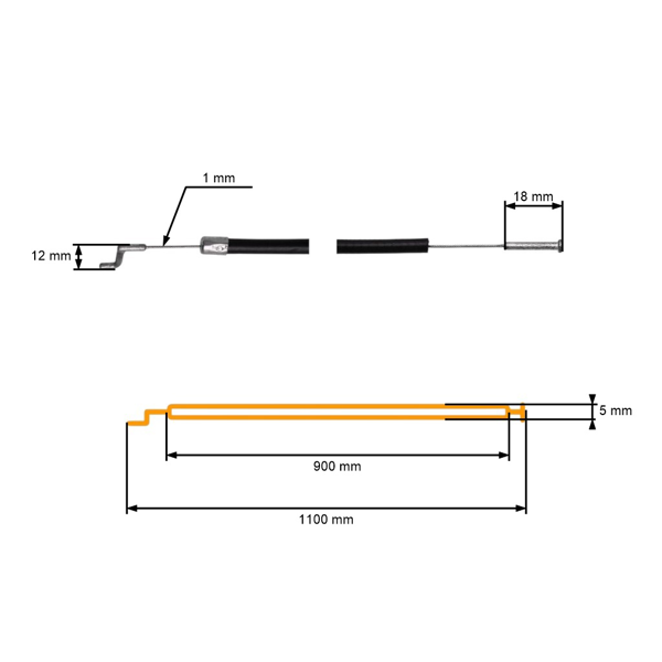 Plynové lanko pre Stihl FT250 FS120 FS120R FS200 FS200R FS250 FS250R HT250 (OEM 41281823203)