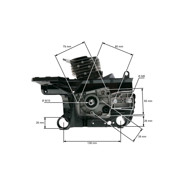 Polomotor pre Čínske motorové píly a reťazové píly z hobbymarketov priemer valca 45 mm