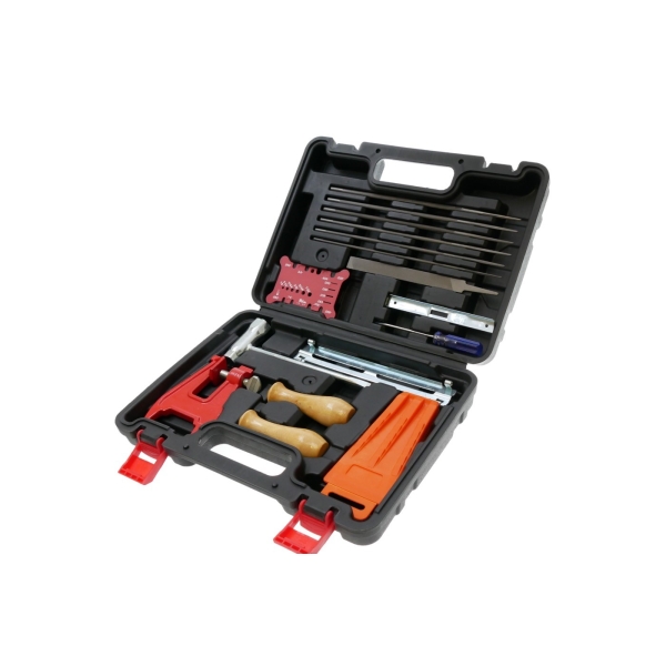 Prenosný kufrík s náradím na ostrenie pílových reťazí