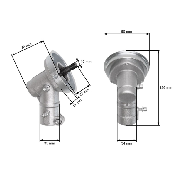Prevodová hlava pre činské krovinorezy a krovinorezy z hobbymarketov s priemerom rúrky 26 mm na 9-zubovom hriadeli