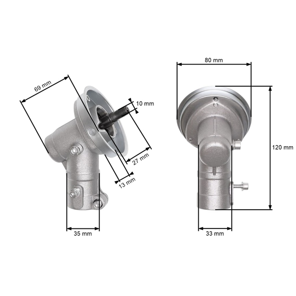 Prevodová hlava pre činské krovinorezy a krovinorezy z hobbymarketov s priemerom rúrky 28 mm na 9-zubovom hriadeli
