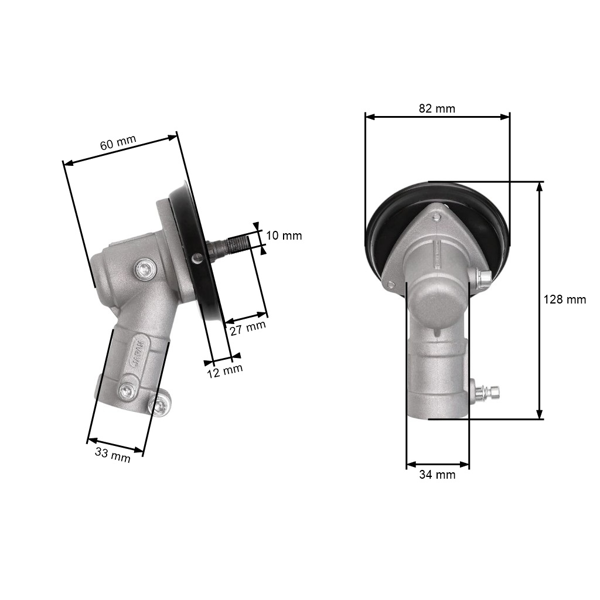Prevodová hlava pre činské krovinorezy a krovinorezy z hobbymarketov so štvorcovým profilom hriadeľa s priemerom rúrky 26 mm