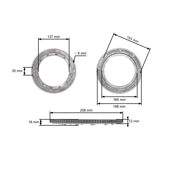 Prevodovka zotrvačníka pre motory Briggs & Stratton 12,0 PS - 15,0 PS (OEM 392134 399676 696537)