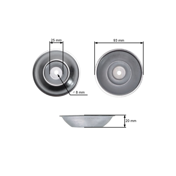 Prítlačná miska žacieho noža s priemerom vnútorného otvoru 8 mm pre krovinorezy a vyžínače