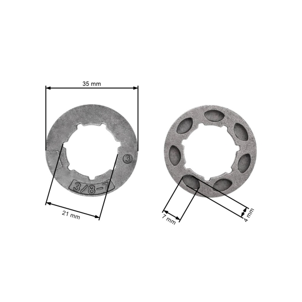 Prstienok reťazovky 3/8" 7 zubov pre motorové píly Husqvarna 51 55 55 Rancher 254 262XP Jonsered 2054 2055 (OEM 504523002)
