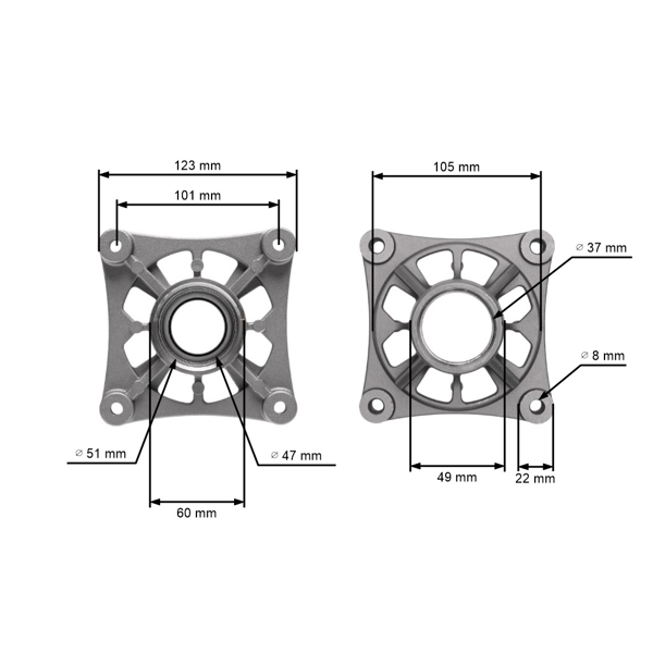 Púzdro hriadeľa mandrely pre záhradné traktory Husqvarna McCulloch Jonsered (OEM 580796101 587126105 580856001)