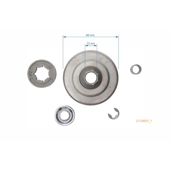 Reťazovka 3/8" 7 zubov s náhradným krúžkom pre motorové píly Stihl 017 018 021 023 025 MS170 MS180 MS210 MS230 MS250 (OEM 11236402003)