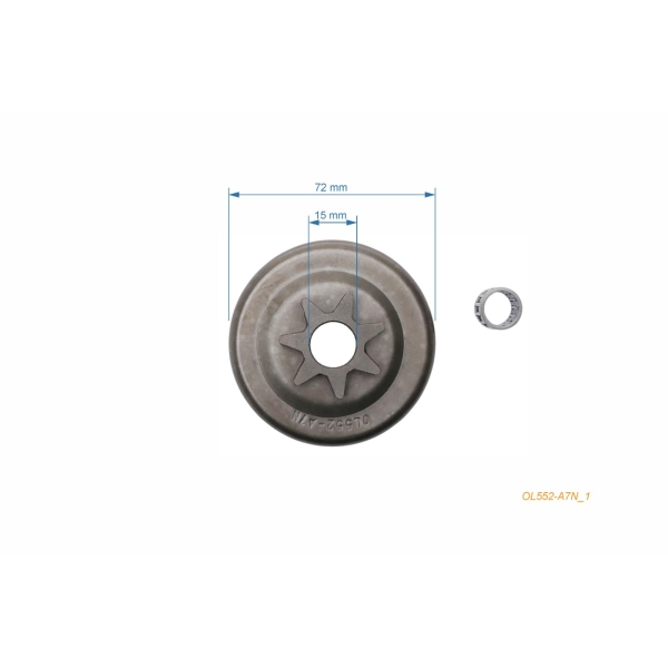 Reťazovka HS PARTS 3/8" 7 zubov pre motorové píly OLEO-MAC Oleomac 250 50A 251 350 (STARY) 355 Super 250 Blitz