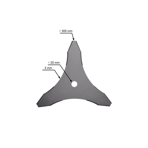 Rezací oceľový nôž 3-zubý pre krovinorezy a vyžínače