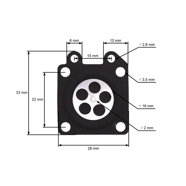 Sada membrán pre čínske krovinorezy a z hobbymarketov s objemom motora 26 cm3 32 cm3 43 cm3 52 cm3