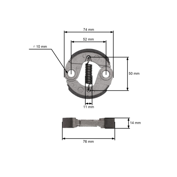 Spojka pre činské krovinorezy a krovinorezy z hobbymarketov s objemom motora 32 cm3 43 cm3 52 cm3