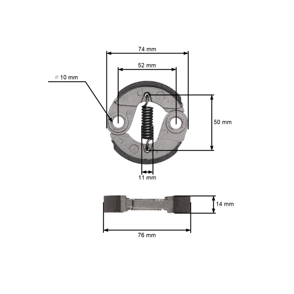 Spojka pre činské krovinorezy a krovinorezy z hobbymarketov s objemom motora 32 cm3 43 cm3 52 cm3