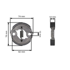 Spojka pre krovinorezy Kawasaki TD33 TD40 TD48 TH34 TH43 TH48 TJ35E TJ45E Tanaka 328 (OEM 49049-2075 49049-2053 311703-3552-00)
