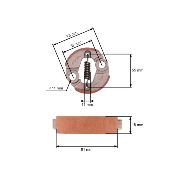 Spojka pre krovinorezy Oleomac 730T 735T 740T 746 750 753 755 Sparta 37 42 44 370T 380T 440T Efco 8400 8420 8460 8510 8530 8550 červené obloženie (OEM 4191153AR)