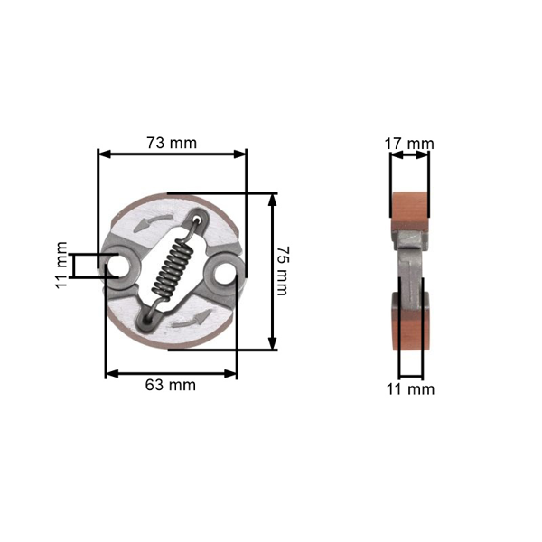 Spojka pre krovinorezy Oleomac 730T 735T 740T 746 750 753 755 Sparta 37 42 44 370T 380T 440T Efco 8400 8420 8460 8510 8530 8550 červené obloženie (OEM 4191153AR)