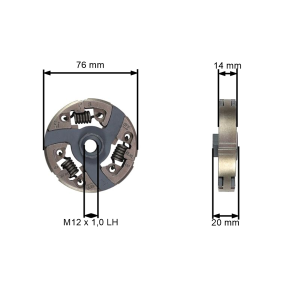 Spojka pre motorové a rozbrusovacie píly Husqvarna 3120 3120XP 394XP 3120K 3122K K 1270 II Smartguard K1250 K1250 Active K1260 K1260 Rail K1270 K1270 II K1270 II RAIL K1270 II R K1270R (OEM 503744406)