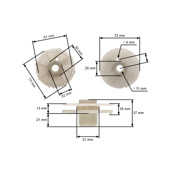 Štartovacia kladka pre motorové píly Partner 351 370 371 390 391 420 Poulan 2250 2450 Jonsered CS2137 McCulloch Mac Cat 436 333 Woodshark 2275 (OEM 530037817)